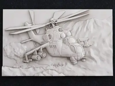 Helicopter mi-24 pano 3D print model purchase