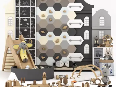 toys and furniture set  Low-poly 3D model get