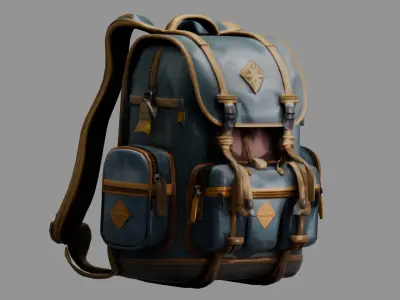 Stylized Backpack BP03 Low-poly 3D model