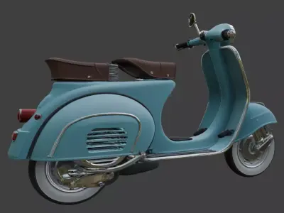 Vintage Retro Scooter 3D Model 3D model purchase