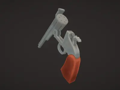 Style World - Wild West Revolver - Rigged and Animated Low-poly 3D model