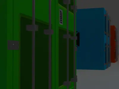low poly container Low-poly 3D model