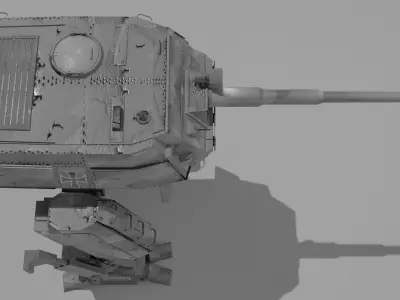 Destroyer Mech Walker with RIG and LOWPOLY Winter Camo Low-poly 3D model
