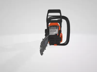 Husqvarna 440 18 Gas Chainsaw Orange Low-poly 3D model