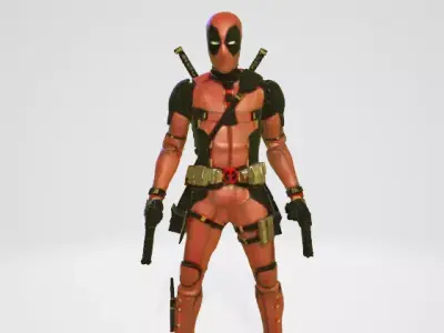 Deadpool Model fully free textured PBR Low-poly 3D model