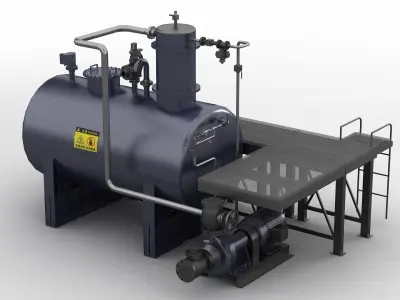Boiler distillation valve water pump chlorination 3D model purchase