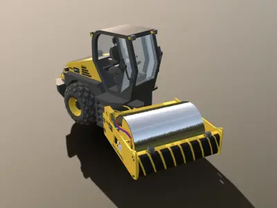 Road Roller - RR57 Low-poly 3D model