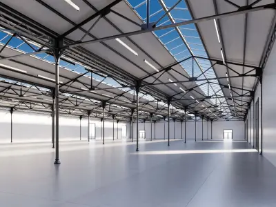 Industrial buildin with interior 1 3D model