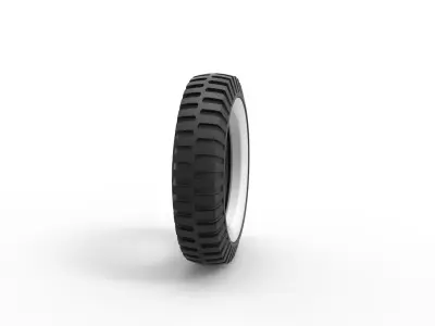 Military Whitewall tire Scale 1 to 25 3D print model