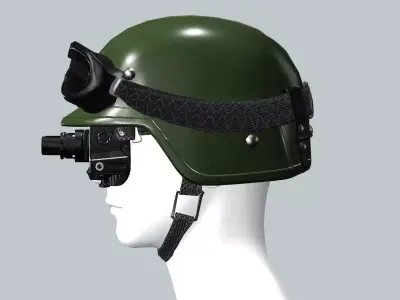 SOLDIER Tactical Ballistic Helmet Digital Green 3D Model Low-poly 3D model
