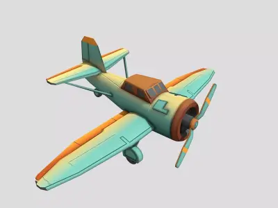 Simple Plane  Low-poly 3D model