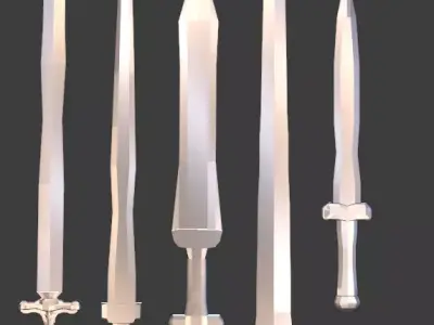 5 simple sword Free low-poly 3D model