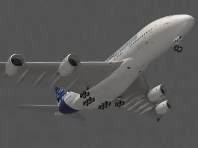 Most real AIRBUS A 380 - airplane 3d model 3D model