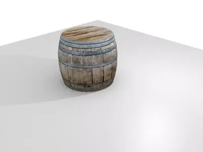 Simple Barrel Low-poly 3D model