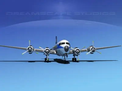 Douglas DC-7B Blue Grass Airlines 3D model