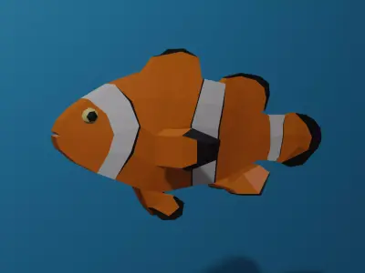 clownfish - Pez payaso Lowpoly  Free low-poly 3D model