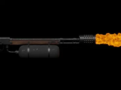  Flamethrower low-poly Low-poly 3D model