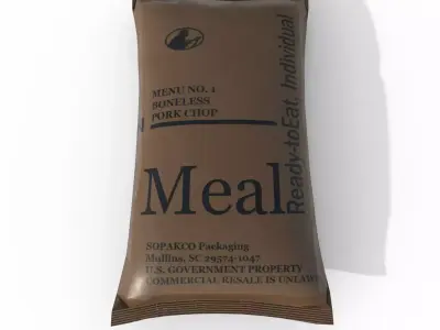 military Food dry package PBR Low-poly 3D model