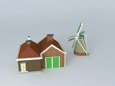 corner langestraat old mill Free 3D model