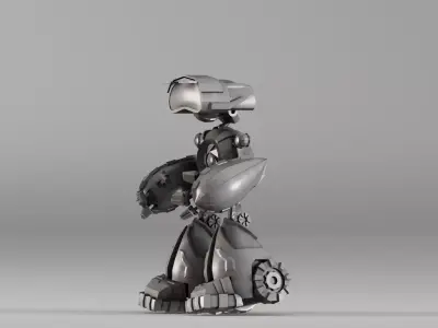 S00013 Stylized Compact Sci-Fi Robot 3D model