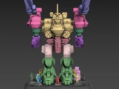 Broken Axe Mech 100mm 3D print model