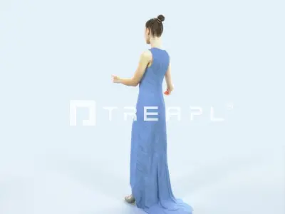 Beauty 08E pointing Couple Pointing Event Elegant Woman Low-poly 3D model