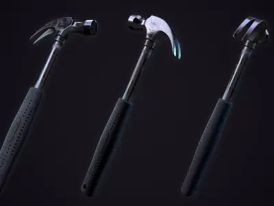 Claw Hammer - PBR Game Ready - Low-poly 3D model Free low-poly 3D model