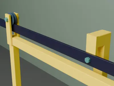 Sliding Doors Industrial 001  3d model 3D model