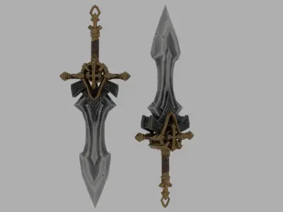 Stylized Sword - Game Ready Low Poly PBR 3D Model Low-poly 3D model