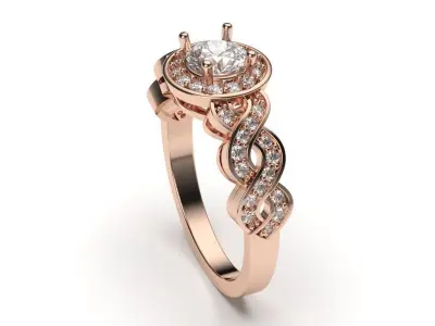 solitaire with ring sizes  8 part S44 3D print model