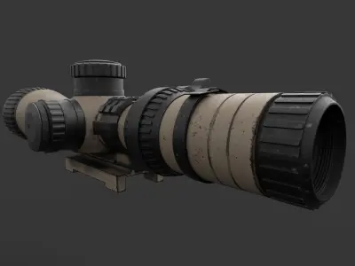 Tactical Scope Low-poly 3D model