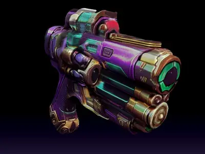 Blaster gun from game dota Low-poly 3D model