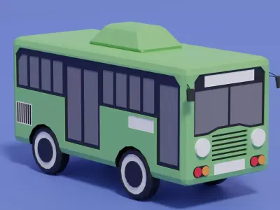 Cartoon Bus Low-poly 3D model