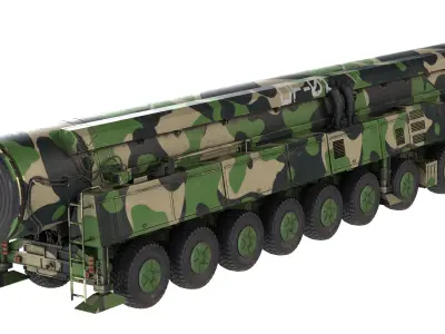 Dongfeng 41 ICBM Ballistic Missile Low-poly 3D model