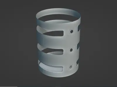 Mechanical - cyindrical shield Low-poly 3D model
