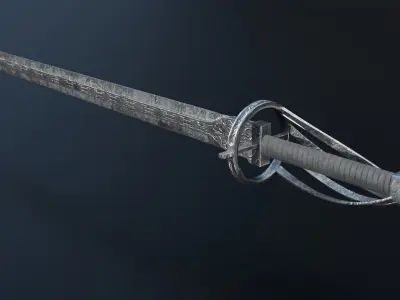 Ancient sword low-poly Low-poly 3D model
