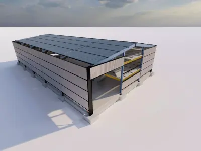 Warehouse-Warehouse Building 3D model 4