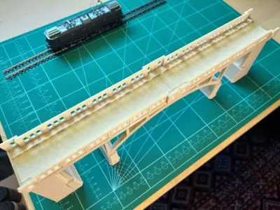 Concrete Single Track Railway Bridge 1-87 FDM 3D print model