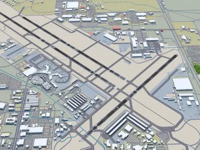 Tucson Airport 10km Low-poly 3D model