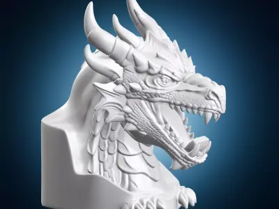 Ancient Fantasy Dragon Statuette 3D print model