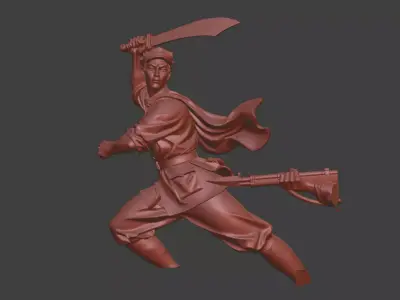 Military sculpture warrior  military battle war hero  soldier 3D print model 13