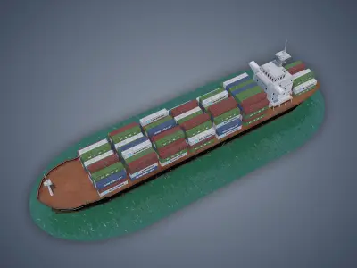 Cargo Ship Low-poly 3D model