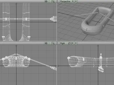 Inflatable row boat - Type 1 3D model