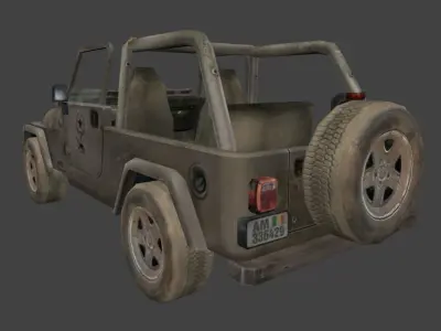 Jeep Unlimited Low-poly 3D model