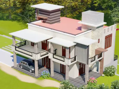 Private House Low-poly 3D model purchase