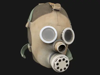 Gas Mask Old Low-poly 3D model