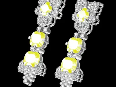 Antique Art Deco Style Earring 2 3D print model