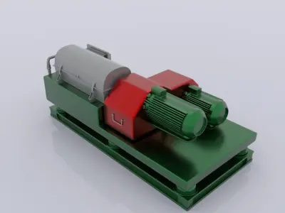 Waste Decanter Centrifuge Low-poly 3D model