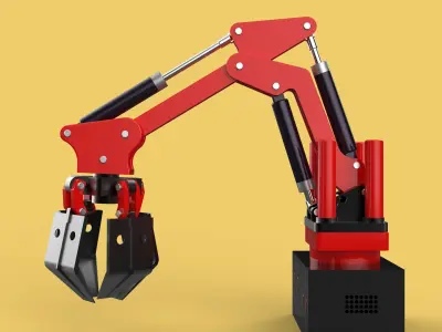 HYDRAULIC CRANE GRABBER CLAW GRIPPER GRAPPLE CLAMP HOOK LIFTER 3D model