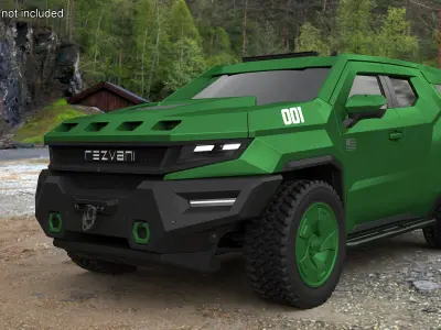 2024 Rezvani Vengeance Armored SUV Green 3D model